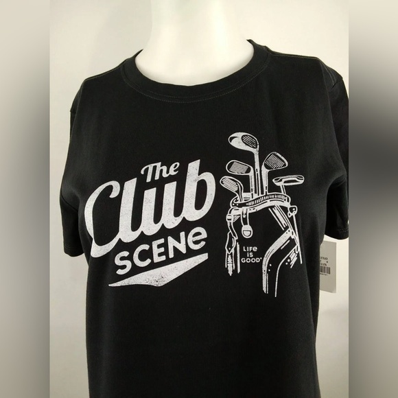 Life Is Good The Club Scene Golf Crusher-Lite Short Sleeve‎ T-Shirt size Large - Picture 1 of 12